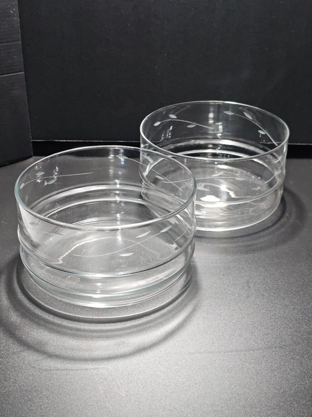 2 Vintage Princess House Crystal Casuals Bowls Set Salad Dessert dishes etched - Picture 7 of 7
